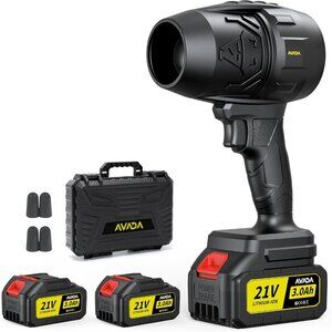 Electric Leaf Blower Cordless with 2 Battery and Charger, 300000 RPM Handheld bl